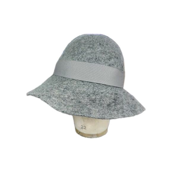 Stella McCartney Wide Brim Cloche Wool Felt Hat Gray Size Medium Italy main image 7